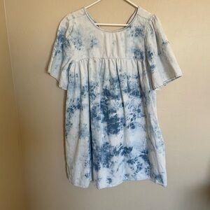 Blue Tie-Dye Dress